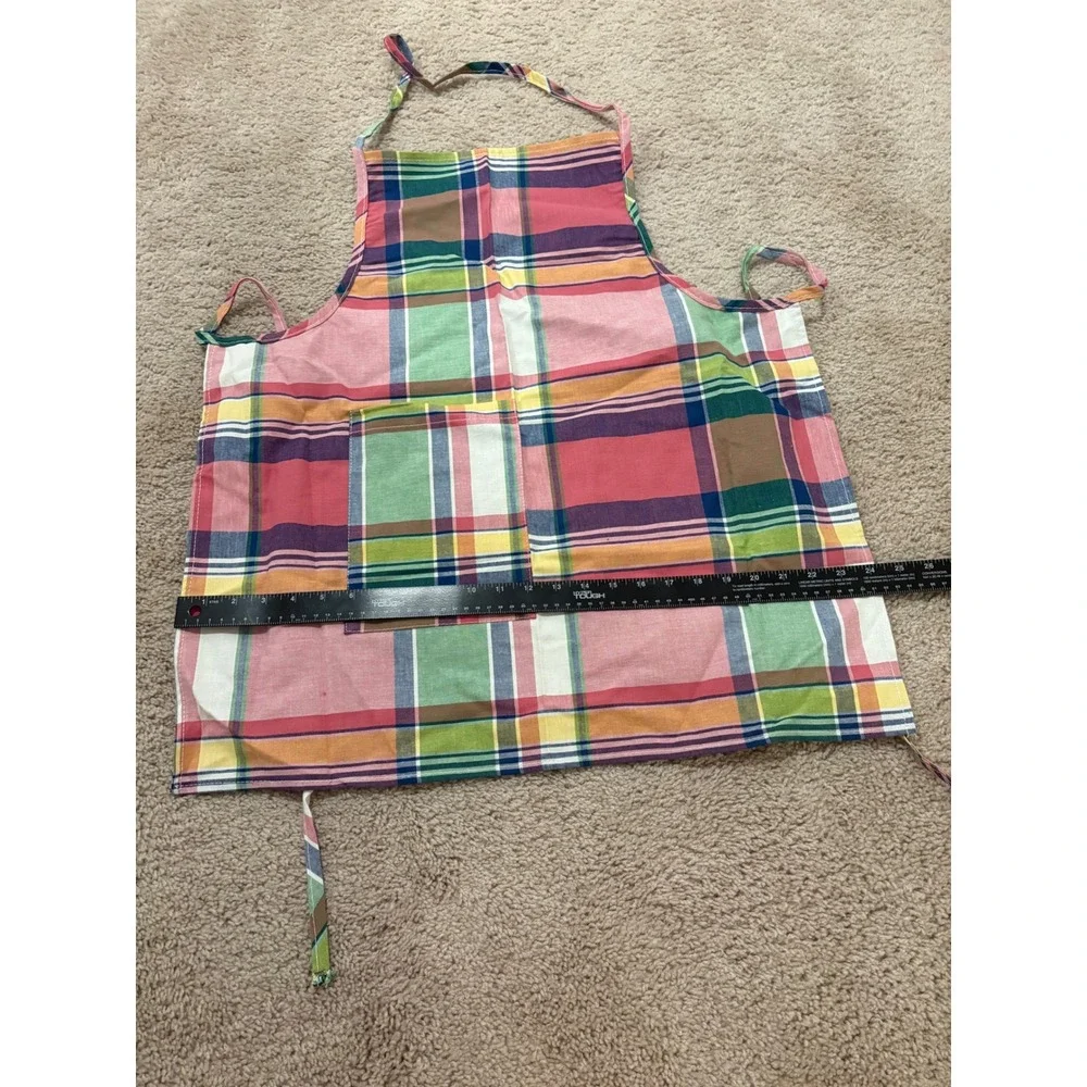 At Home With Waverly Fabrics Plaid‎ Kitchen Apron with Pocket Tie Waist